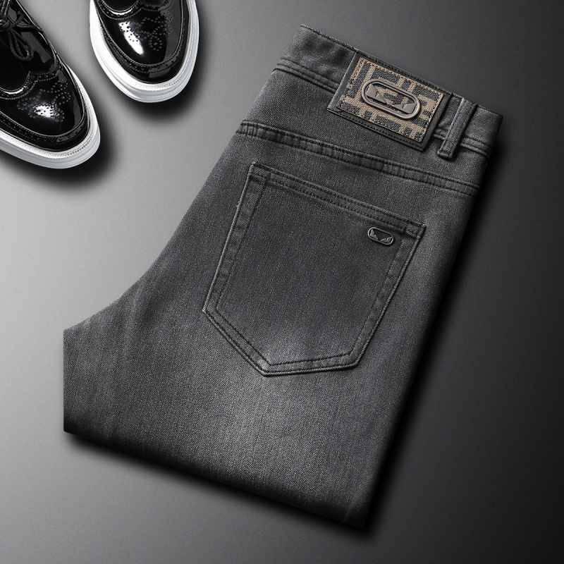 Men'S Fashion Grey Jeans - 2025 otoño nueva moda marca jeans