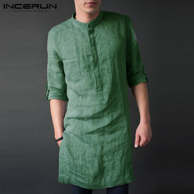 Men'S Fashion Kurta - INCERUN, camisetas por debajo de la