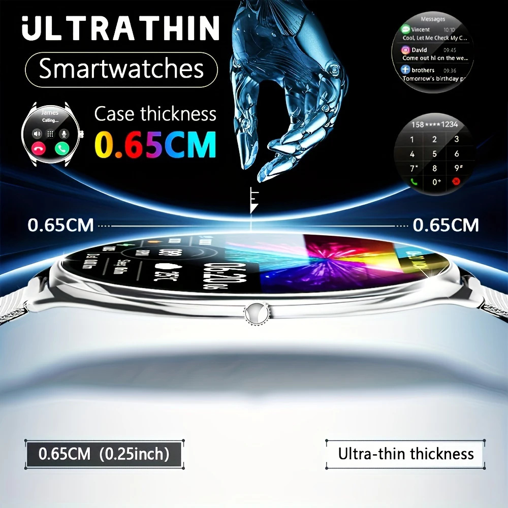 Men'S Fashion Week 2026 - Reloj inteligente ultrafino para hombre y