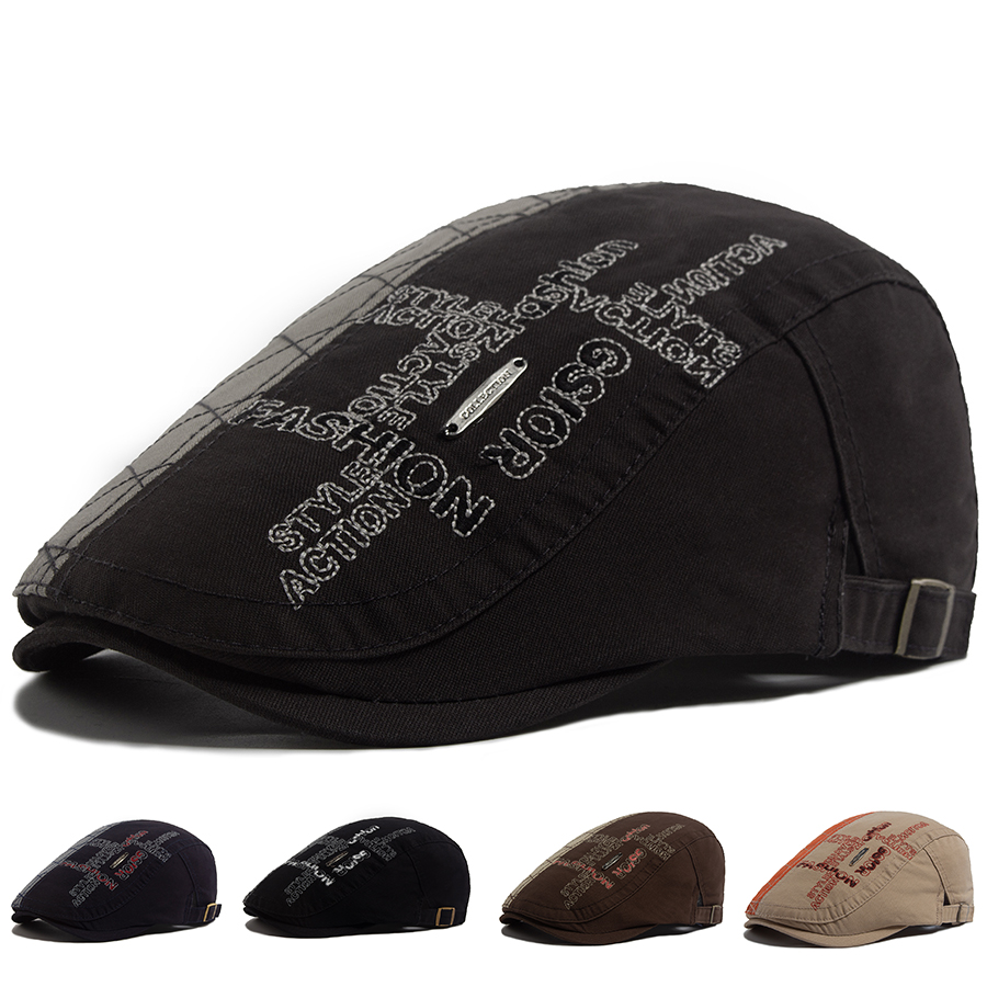 Men'S Fashion Labels - Boinas con etiqueta de letras para