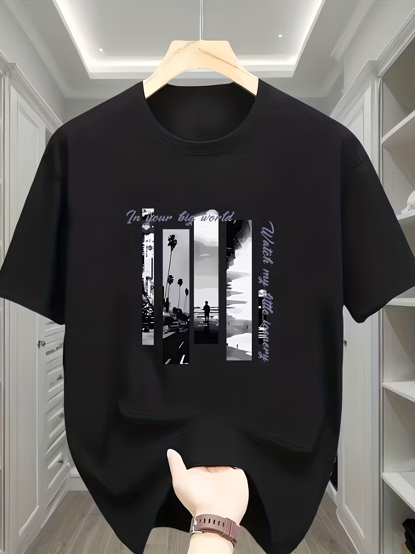 Mens Fashion Combination - Camiseta de manga corta con cuello