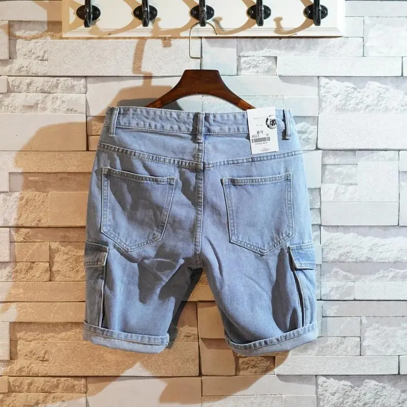 Jeans Pants Fashion Men - Pantalones vaqueros cortos rectos sueltos para