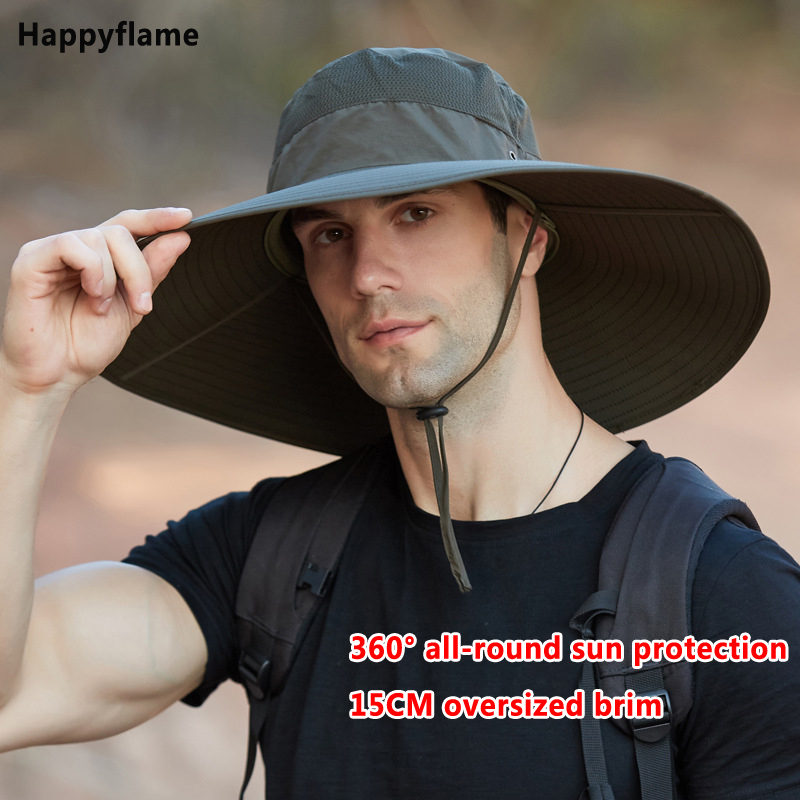 Mens Fashion Bucket Hat - Sombrero de pescador de ala ancha