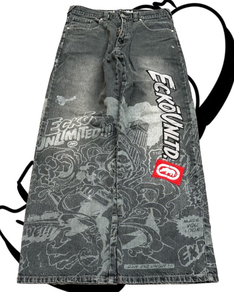 Men'S Fashion Grey Jeans - Jeans Americanos con Estampado de Moda,