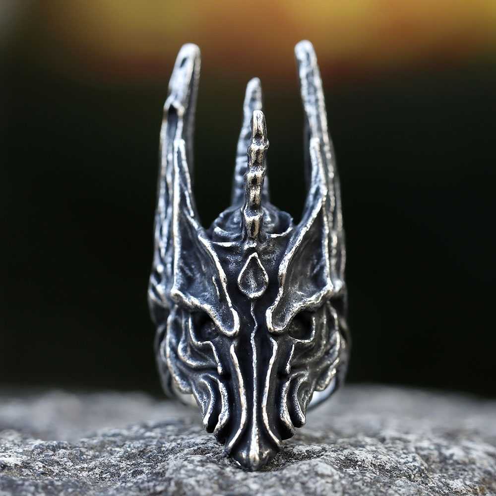 Men'S Fashion Guide - Anillo Vintage de acero inoxidable con