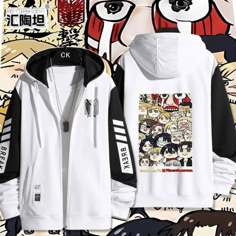 Men'S Fashion Zipper Hoodie - Ackerman Levi Mikasa·Ackerman Eren Jaeger Disfraz