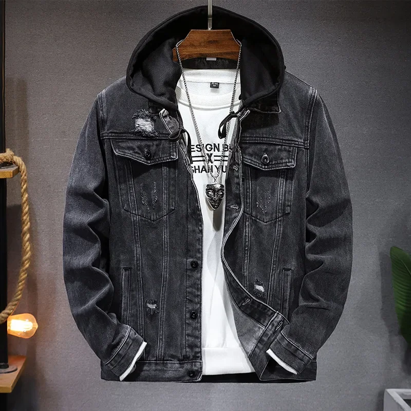 Men'S Fashion Grey Jeans - Pop primavera otoño nueva moda hombres