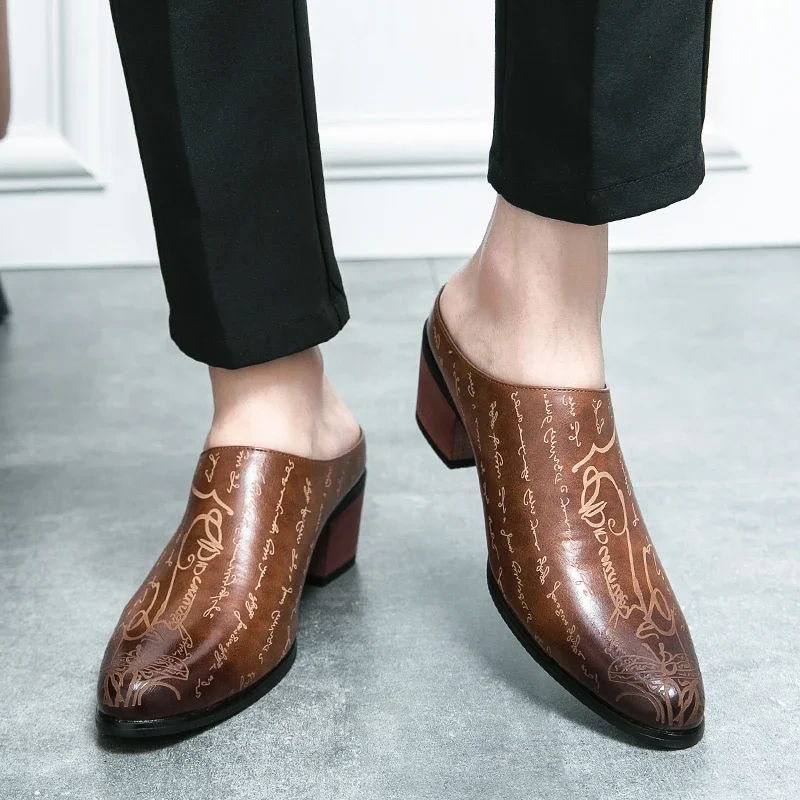 Mens Fashion Zapatos - Mocasines de tacón de 4CM Para
