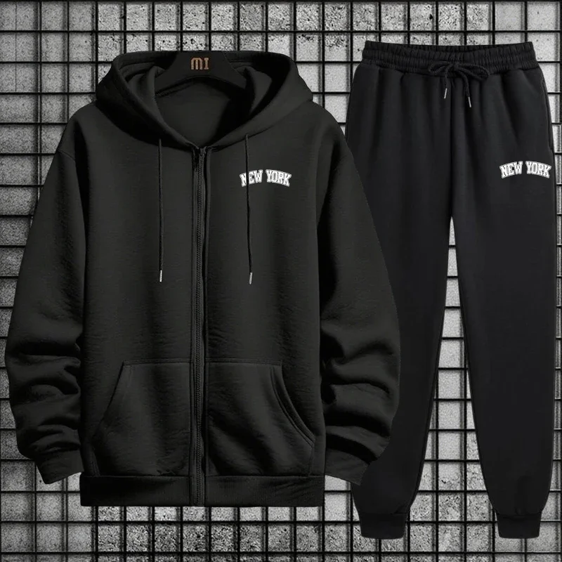 Men'S Fashion Zipper Hoodie - Conjunto Deportivo para Hombre, Primavera 2026,