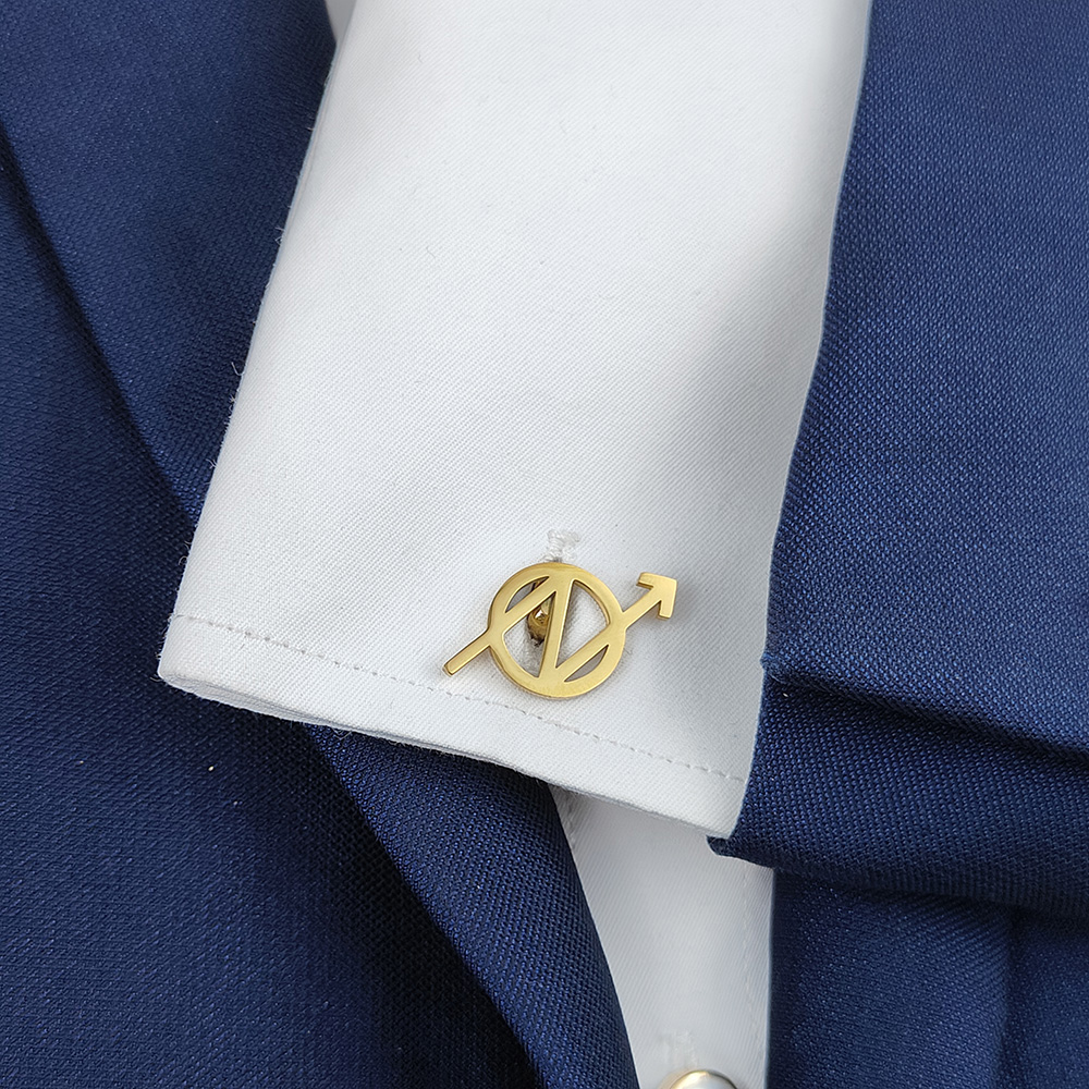 Mens Fashion Combination - Mancuernillas de acero inoxidable 316L con