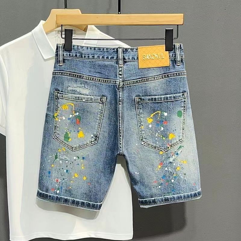 Pantalones vaqueros cortos par - Jeans Pants Fashion Men reseña y precio