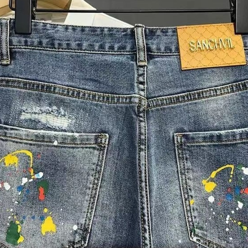 Pantalones vaqueros cortos par - Jeans Pants Fashion Men reseña y precio