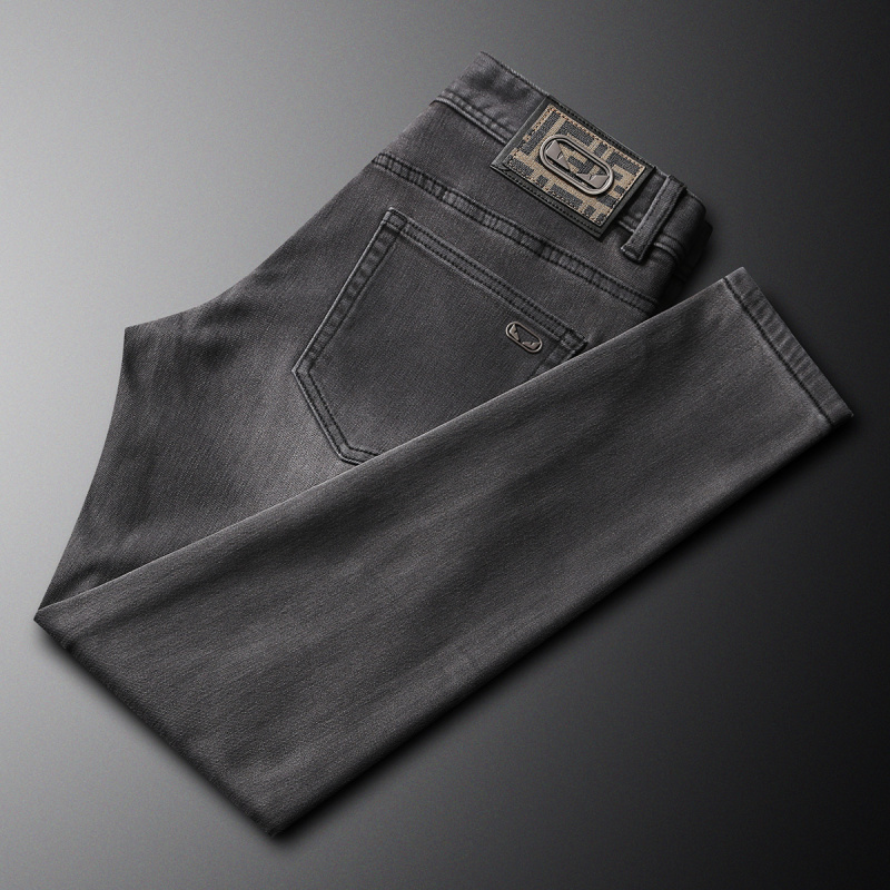 2025 otoño nueva moda marca je - Men'S Fashion Grey Jeans reseña y precio