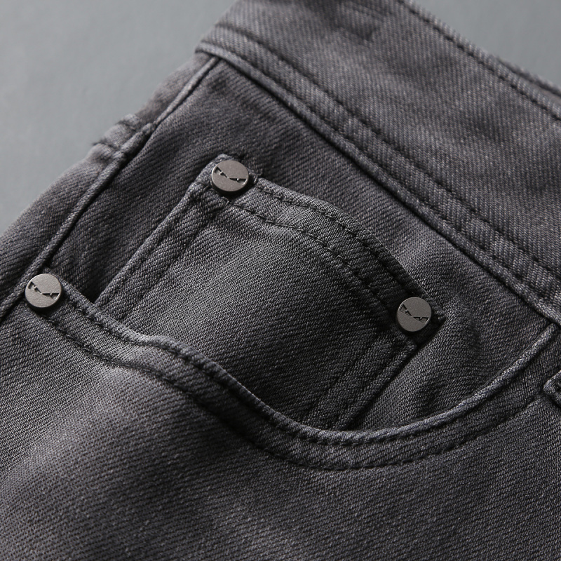 2025 otoño nueva moda marca je - Men'S Fashion Grey Jeans reseña y precio