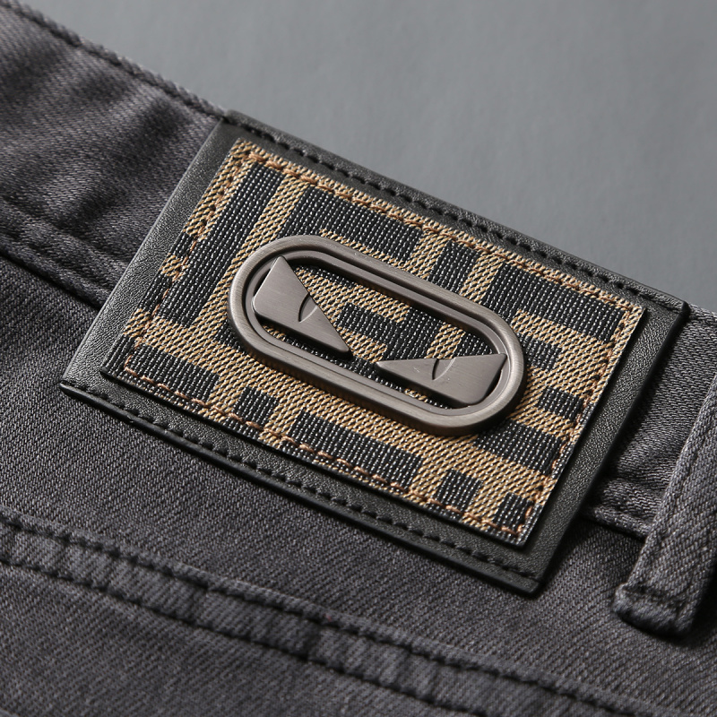 2025 otoño nueva moda marca je - Men'S Fashion Grey Jeans reseña y precio