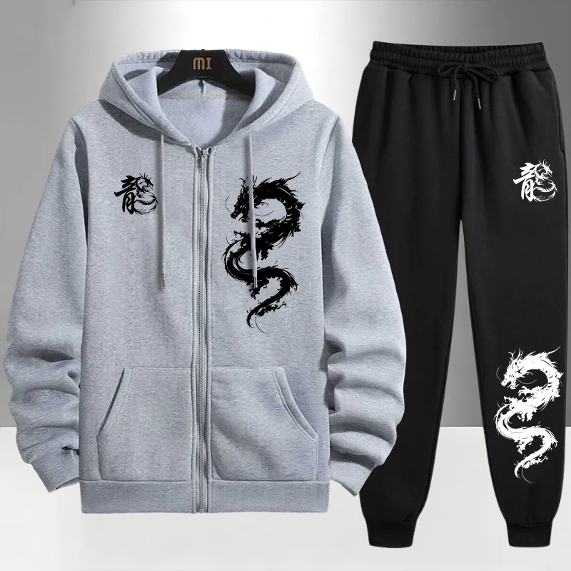 Conjunto Deportivo con Estampa - Men'S Fashion Zipper Hoodie reseña y precio