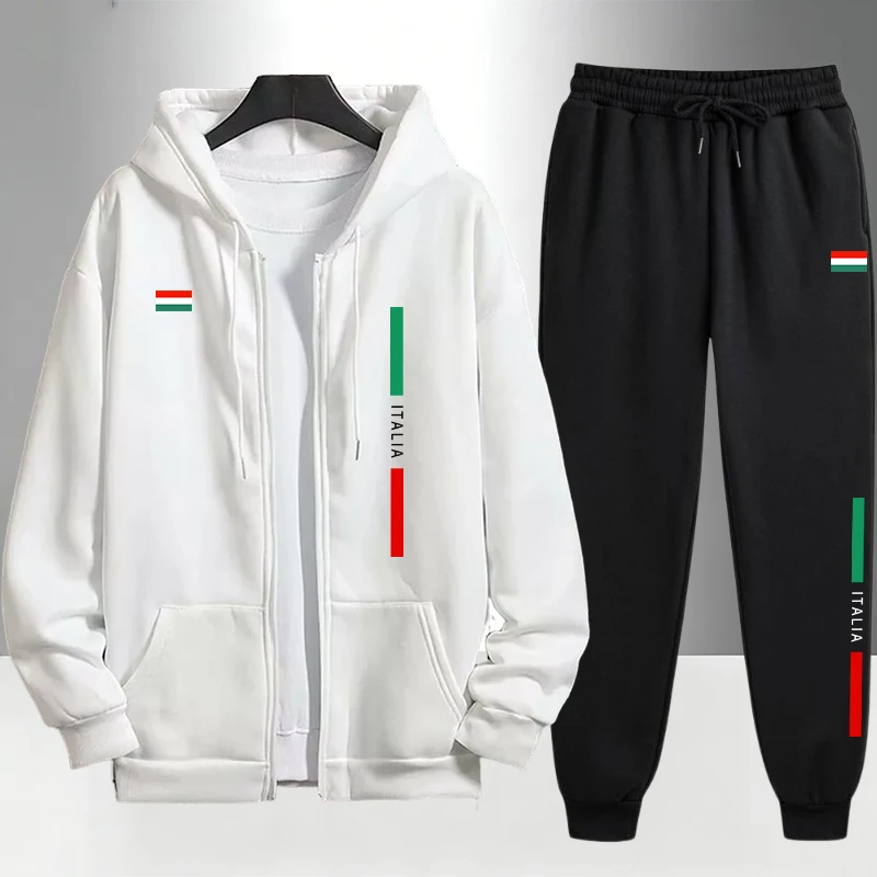 Conjunto de Moda Italiana para - Men'S Fashion Zipper Hoodie reseña y precio