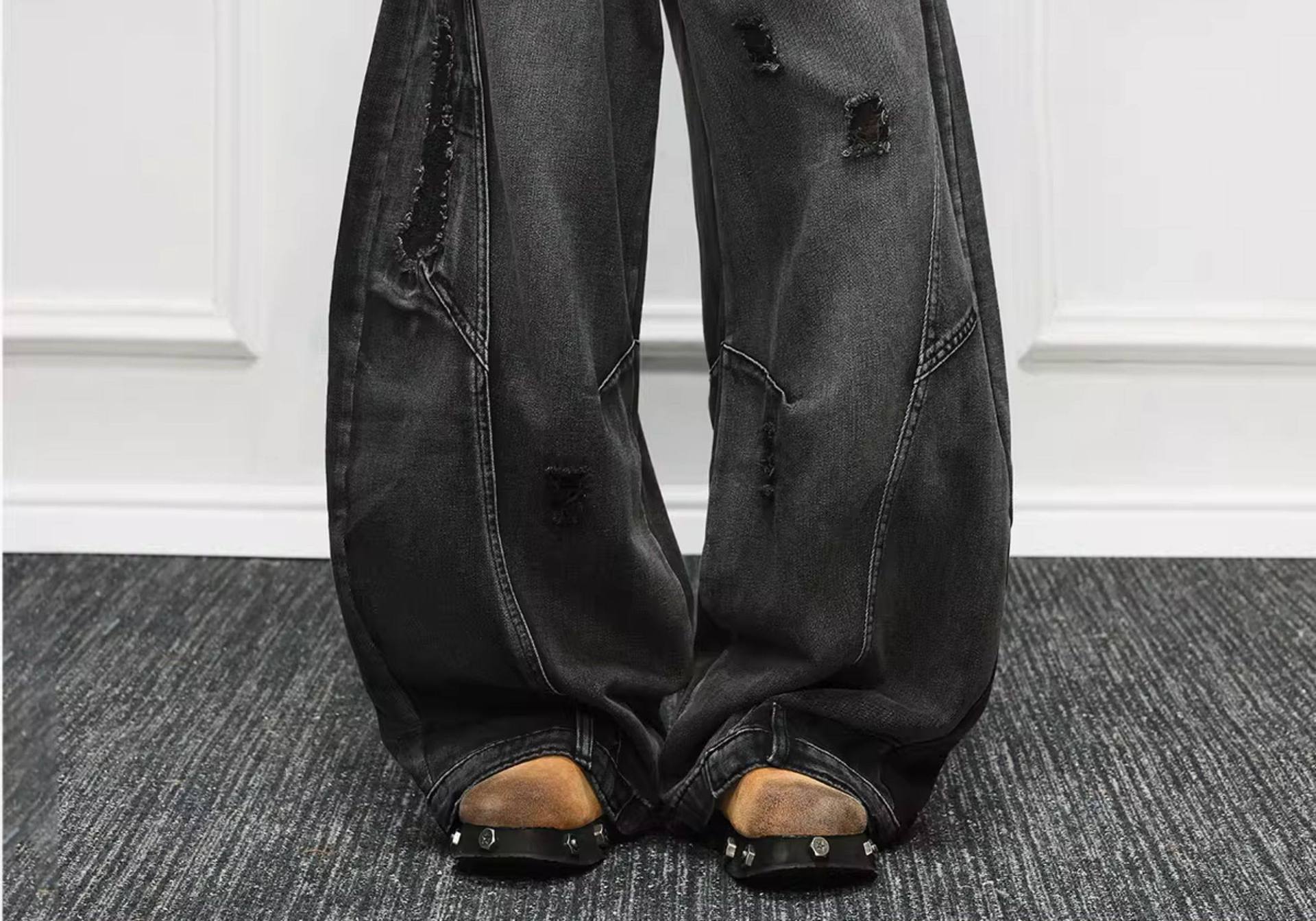 Pantalones Vaqueros Anchos de  - Men'S Fashion Grey Jeans reseña y precio