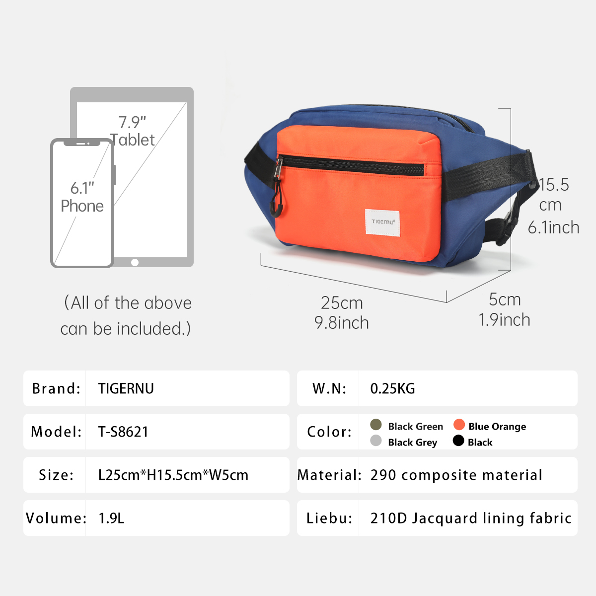 Tigernu bolso de pecho para ho - Crossbody Bag Men reseña y precio