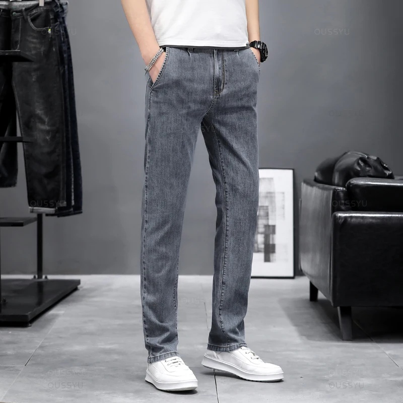 Pantalones vaqueros ajustados  - Men'S Fashion Grey Jeans reseña y precio