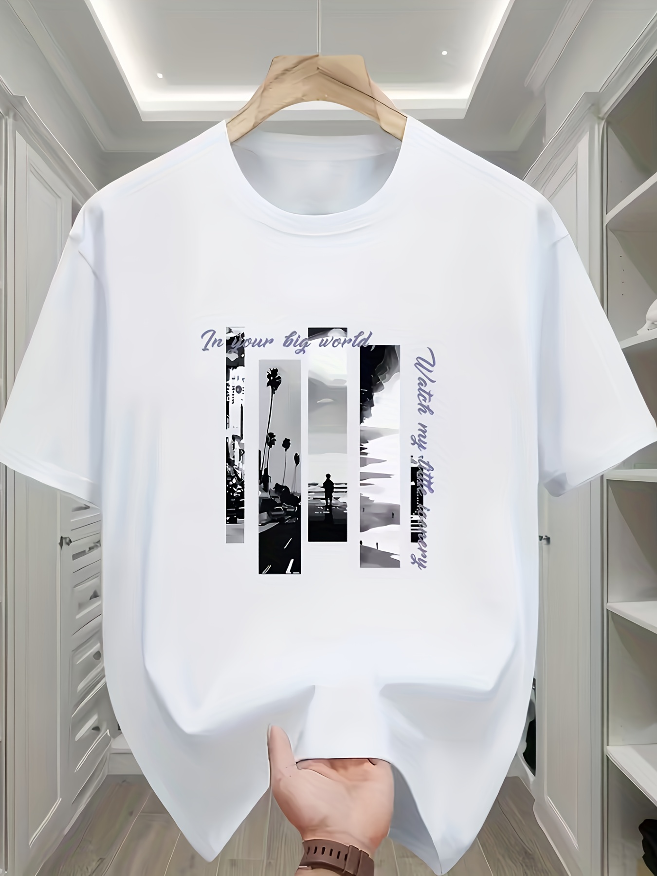 Camiseta de manga corta con cu - Mens Fashion Combination reseña y precio
