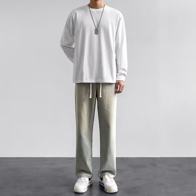 Jeans holgados de estilo corea - Men'S Fashion Grey Jeans reseña y precio