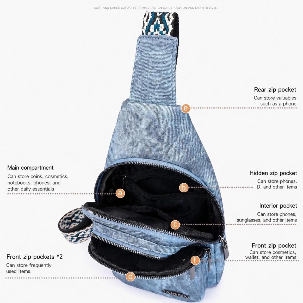 Bolsos de pecho de cuero PU a  - Crossbody Bag Men reseña y precio