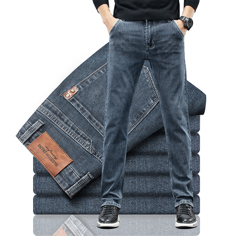 Pantalones vaqueros ajustados  - Men'S Fashion Grey Jeans reseña y precio