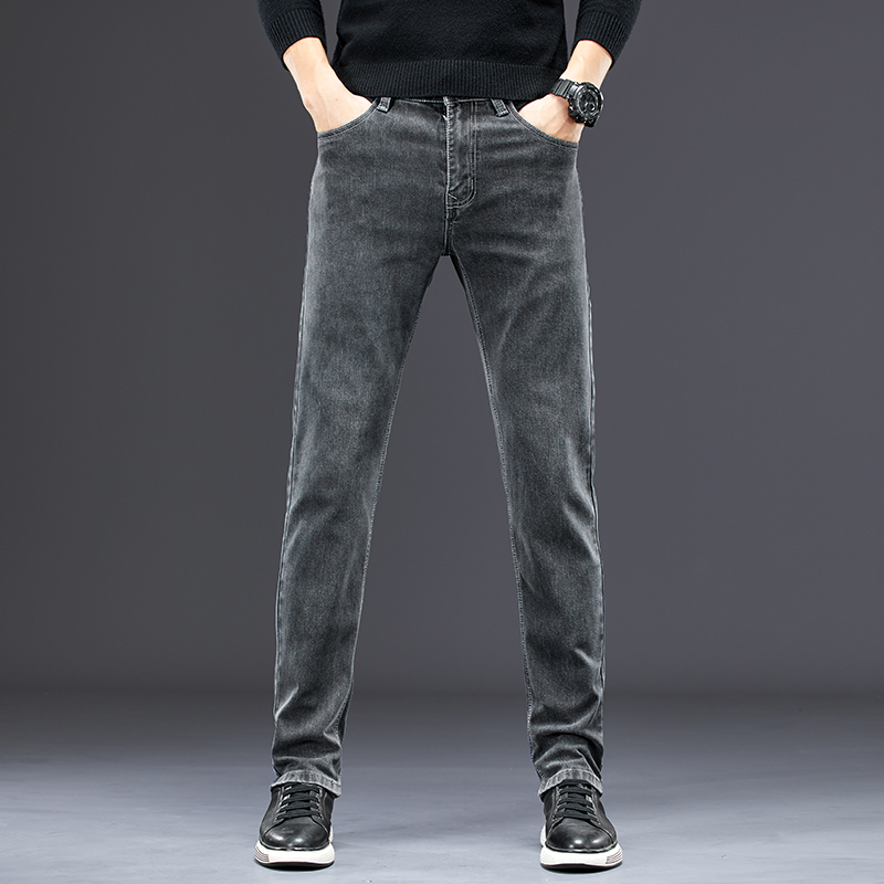 Pantalones vaqueros ajustados  - Men'S Fashion Grey Jeans reseña y precio