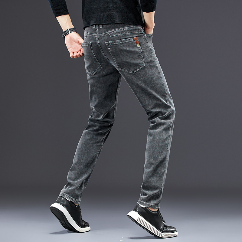 Pantalones vaqueros ajustados  - Men'S Fashion Grey Jeans reseña y precio