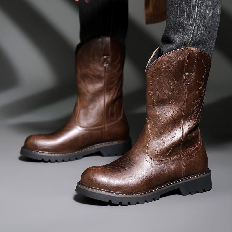 Botas De vaquero a la moda par - Mens Fashion Zapatos reseña y precio