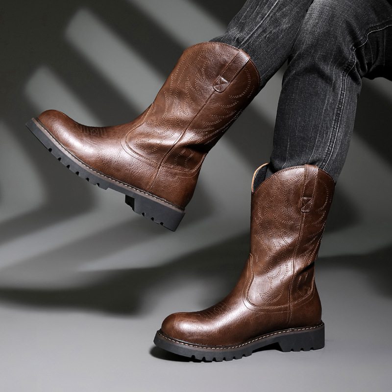 Botas De vaquero a la moda par - Mens Fashion Zapatos reseña y precio