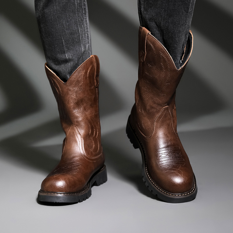 Botas De vaquero a la moda par - Mens Fashion Zapatos reseña y precio