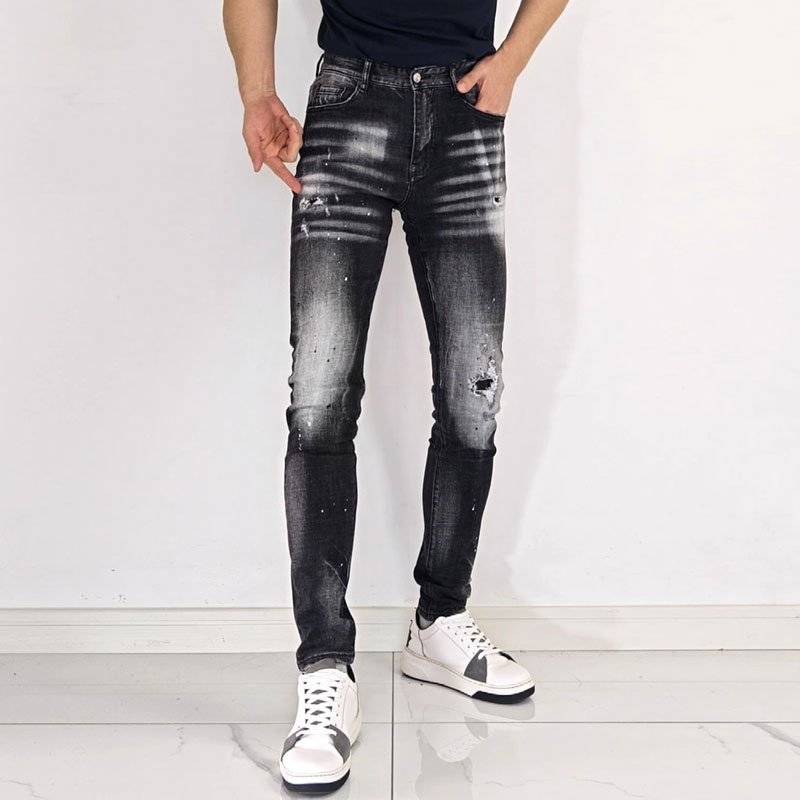 Pantalones de mezclilla elásti - Men'S Fashion Grey Jeans reseña y precio