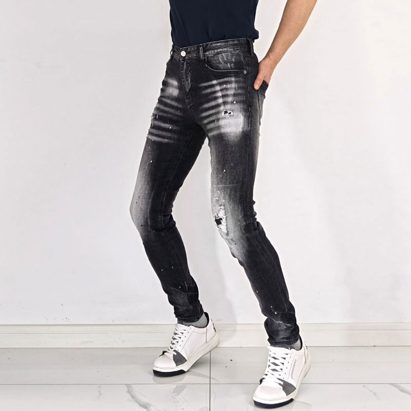 Pantalones de mezclilla elásti - Men'S Fashion Grey Jeans reseña y precio