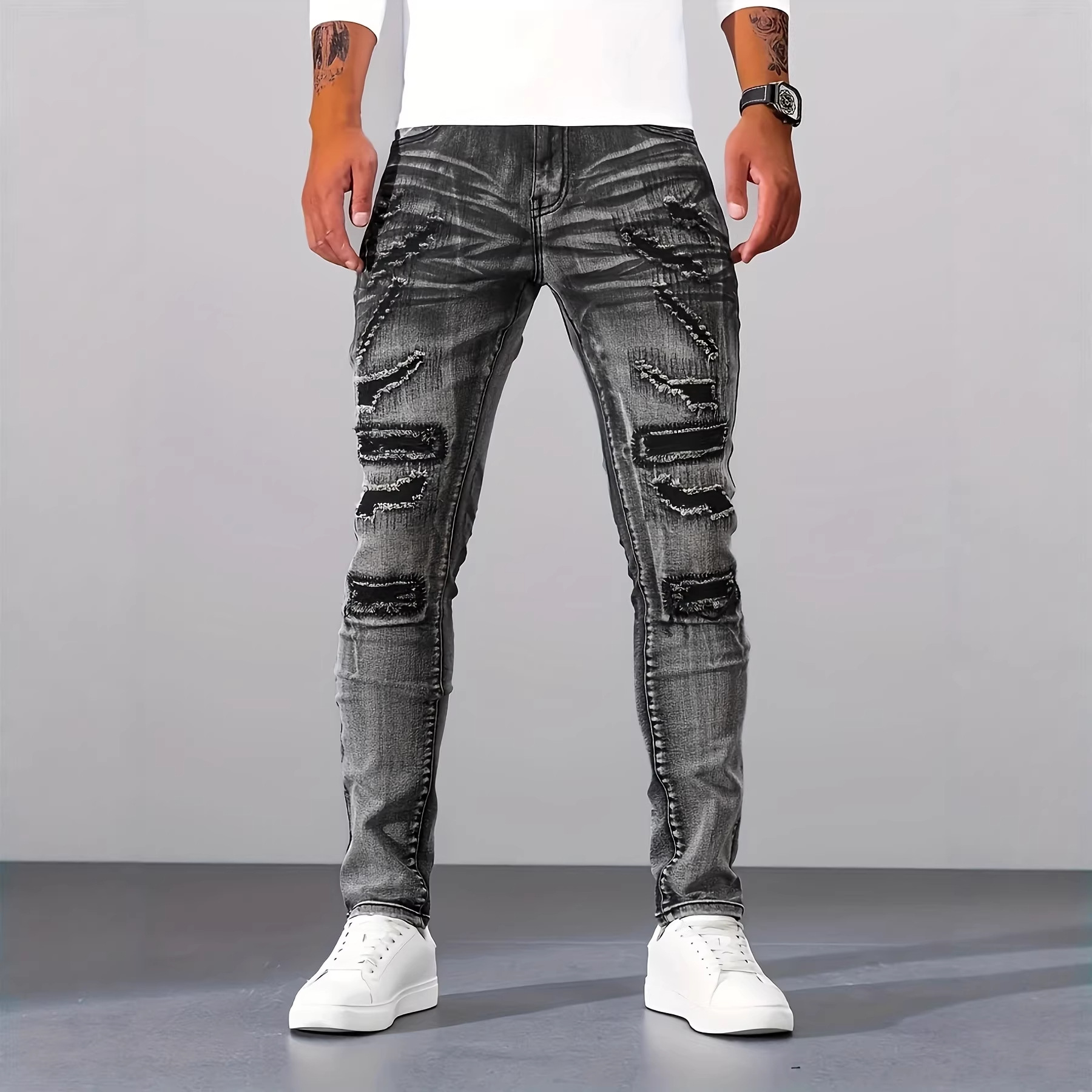 Pantalones Vaqueros de Mezclil - Men'S Fashion Grey Jeans reseña y precio
