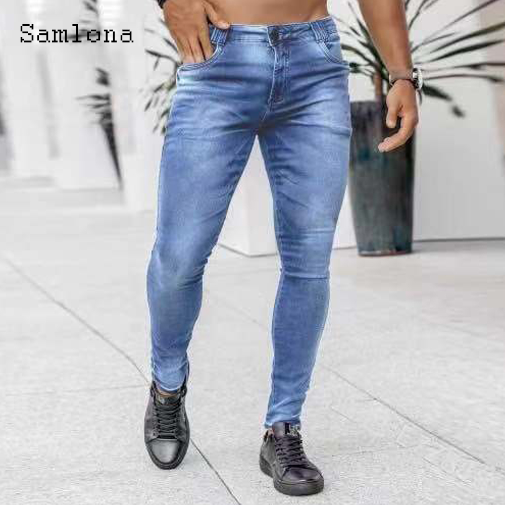 Samlona-pantalones vaqueros aj - Men'S Fashion Grey Jeans reseña y precio