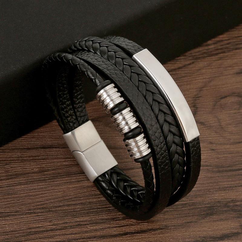 Pulsera de cuero clásica para  - Mens Fashion Combination reseña y precio