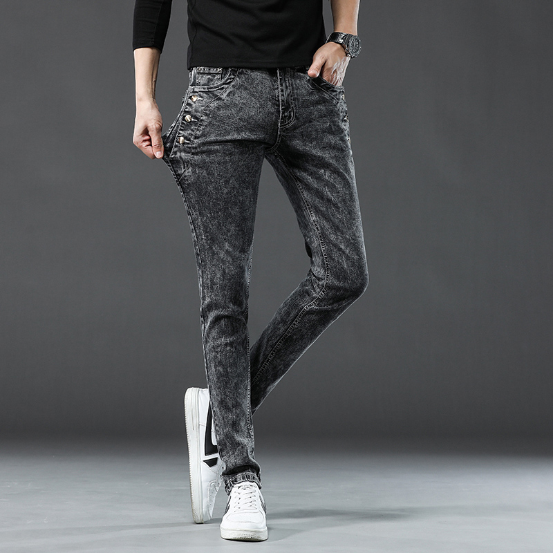 Pantalones vaqueros clásicos a - Men'S Fashion Grey Jeans reseña y precio
