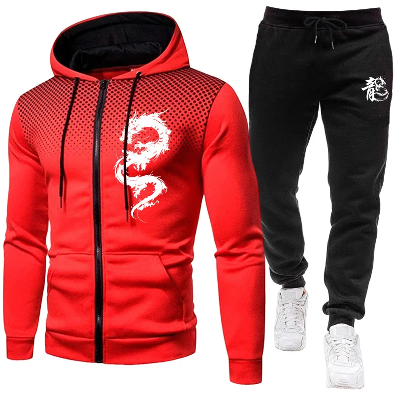 Conjunto de Dos Piezas con Est - Men'S Fashion Zipper Hoodie reseña y precio