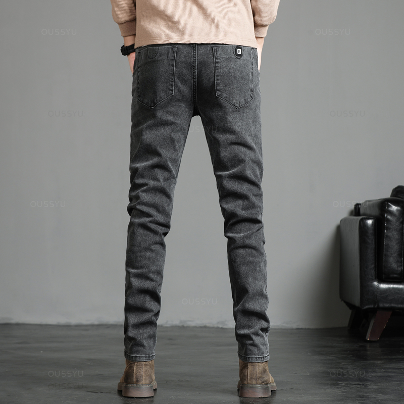 Primavera otoño hombres clásic - Men'S Fashion Grey Jeans reseña y precio