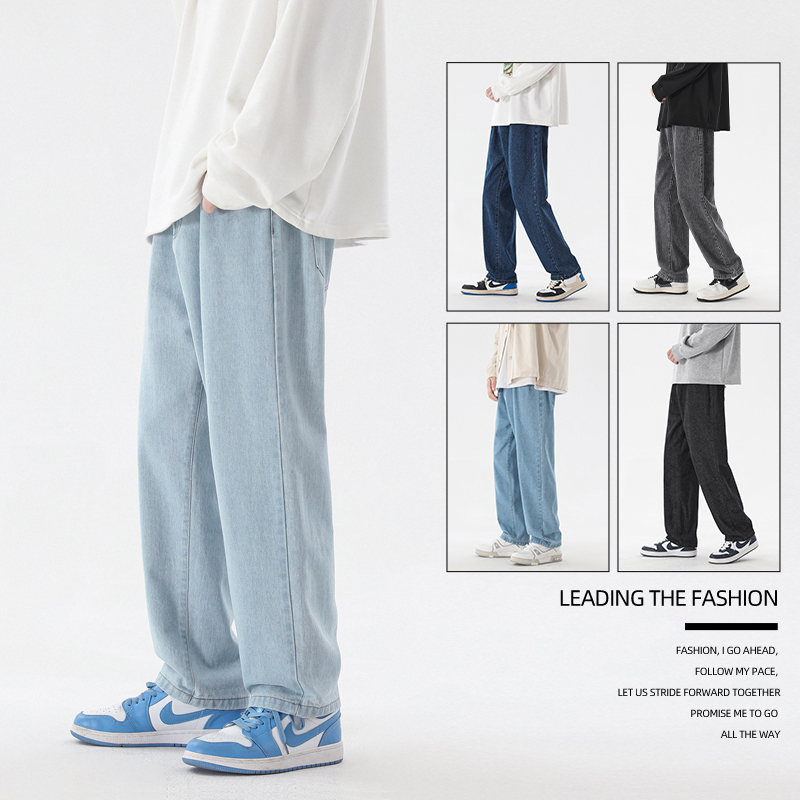 2023 nueva moda coreana pantal - Men'S Fashion Grey Jeans reseña y precio