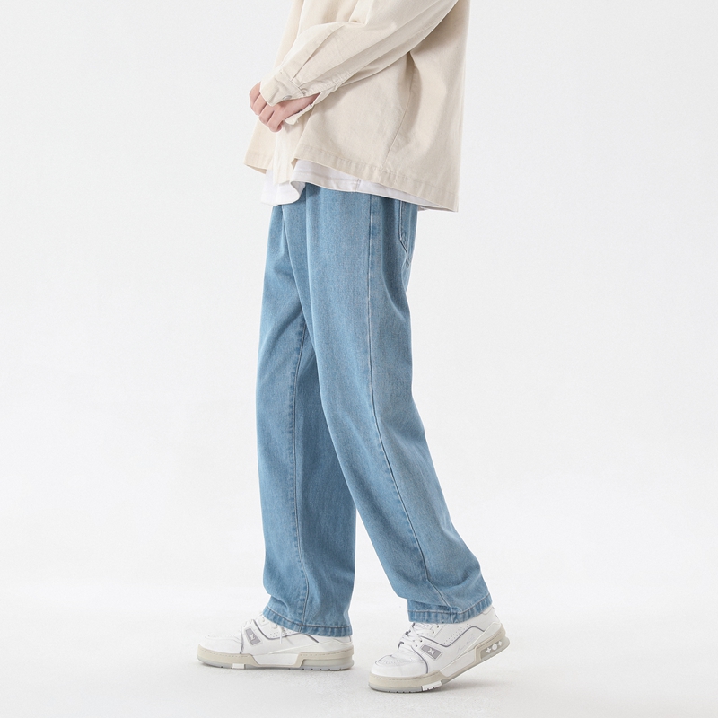 2023 nueva moda coreana pantal - Men'S Fashion Grey Jeans reseña y precio