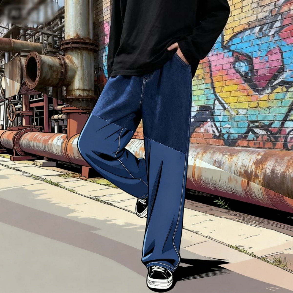Ropa de calle de estilo corean - Men'S Fashion Grey Jeans reseña y precio