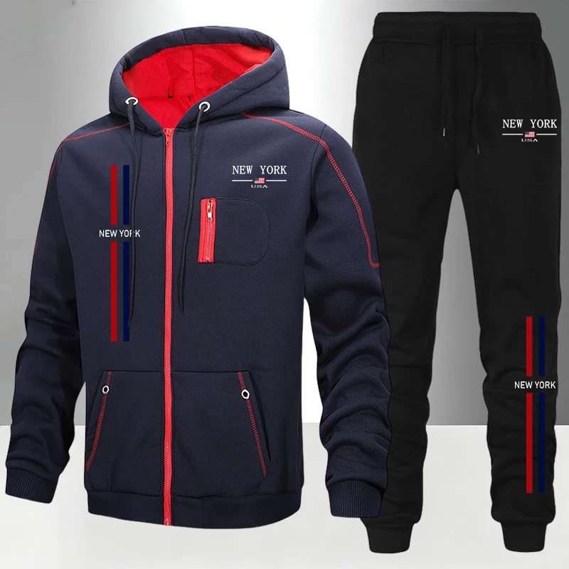 Conjunto de Hombre/Chaqueta/Pa - Men'S Fashion Zipper Hoodie reseña y precio