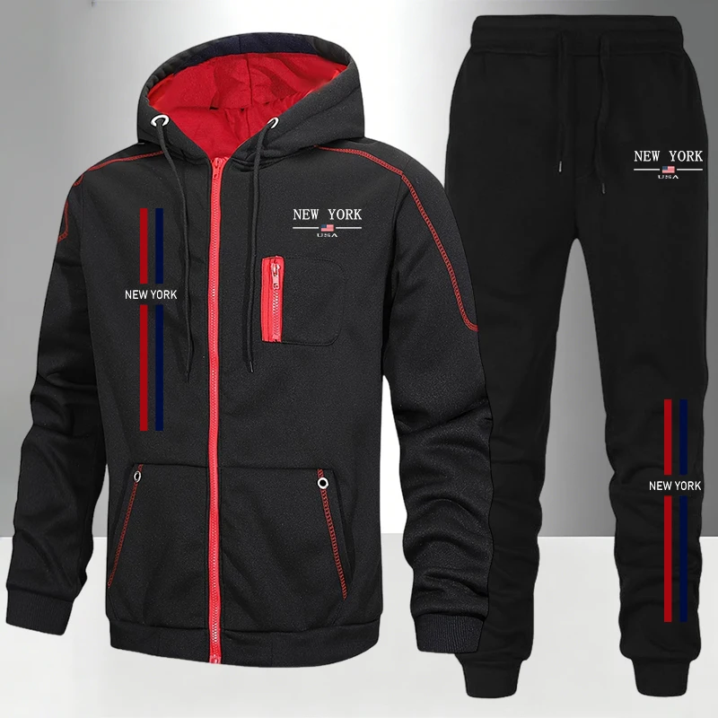 Conjunto de Hombre/Chaqueta/Pa - Men'S Fashion Zipper Hoodie reseña y precio