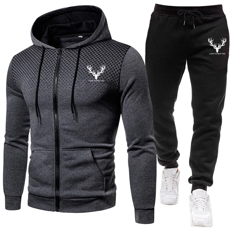 Conjunto Deportivo para Hombre - Men'S Fashion Zipper Hoodie reseña y precio
