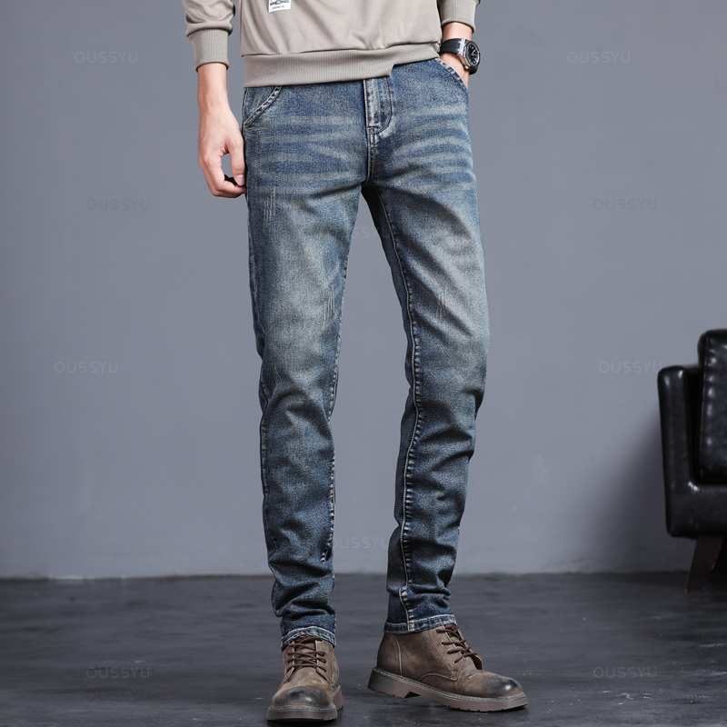 Otoño Invierno algodón hombres - Men'S Fashion Grey Jeans reseña y precio