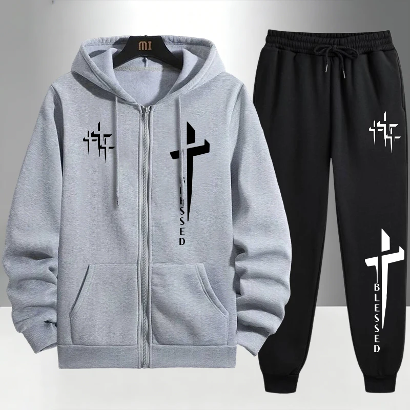 Conjunto Deportivo con Estampa - Men'S Fashion Zipper Hoodie reseña y precio