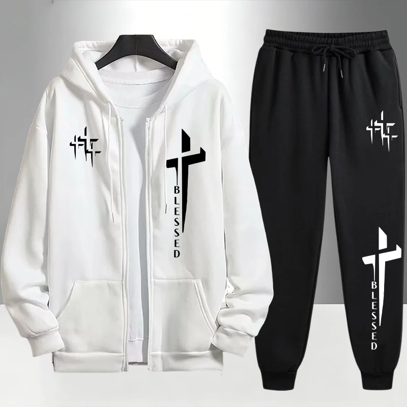 Conjunto Deportivo con Estampa - Men'S Fashion Zipper Hoodie reseña y precio